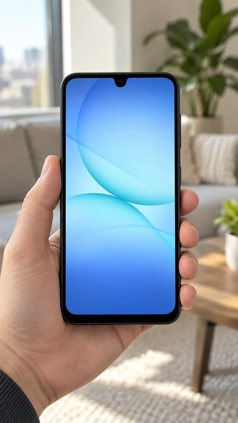 Samsung Galaxy A17 5G, ilustração da parte frontal