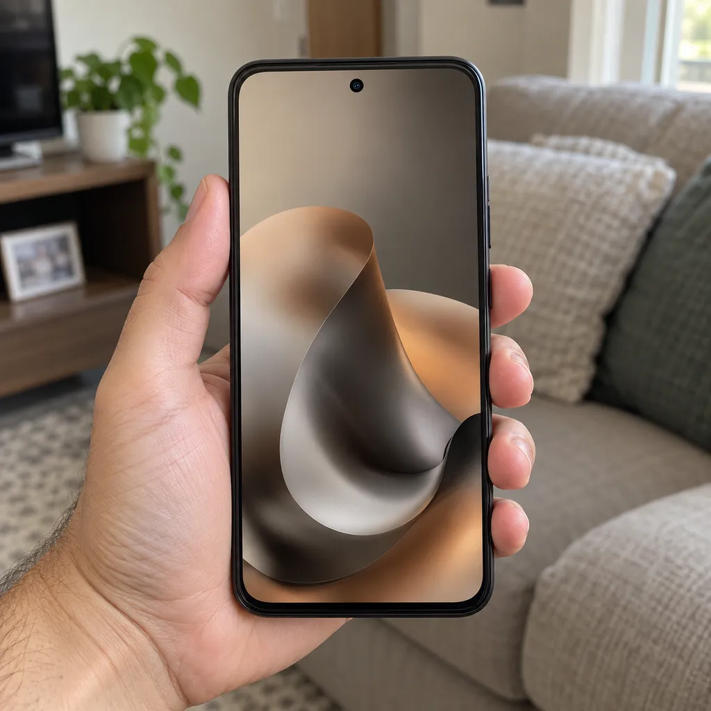 Moto G77 5G seguro por uma mão, com a tela para a frente